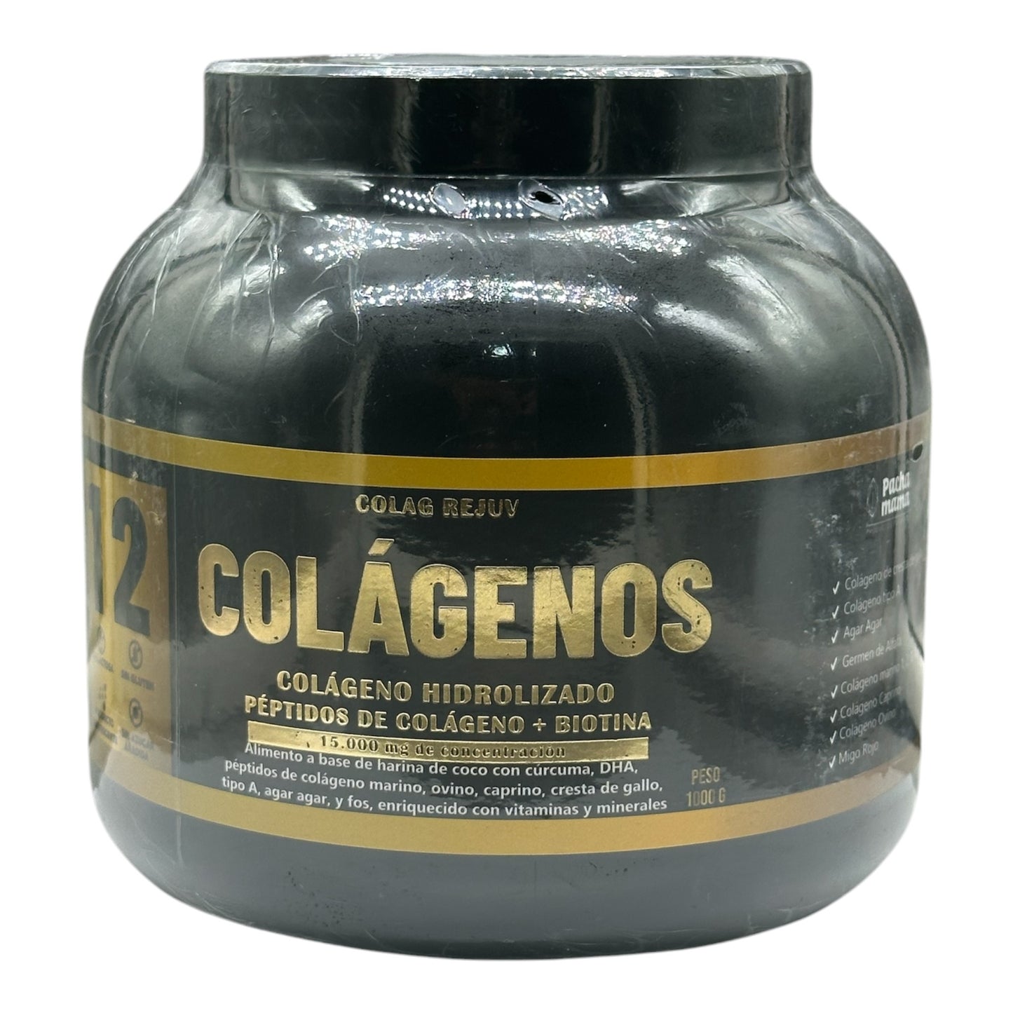 12 COLÁGENOS 15,000 mg Colágeno Hidrolizado  1.000 grs Pharmazen