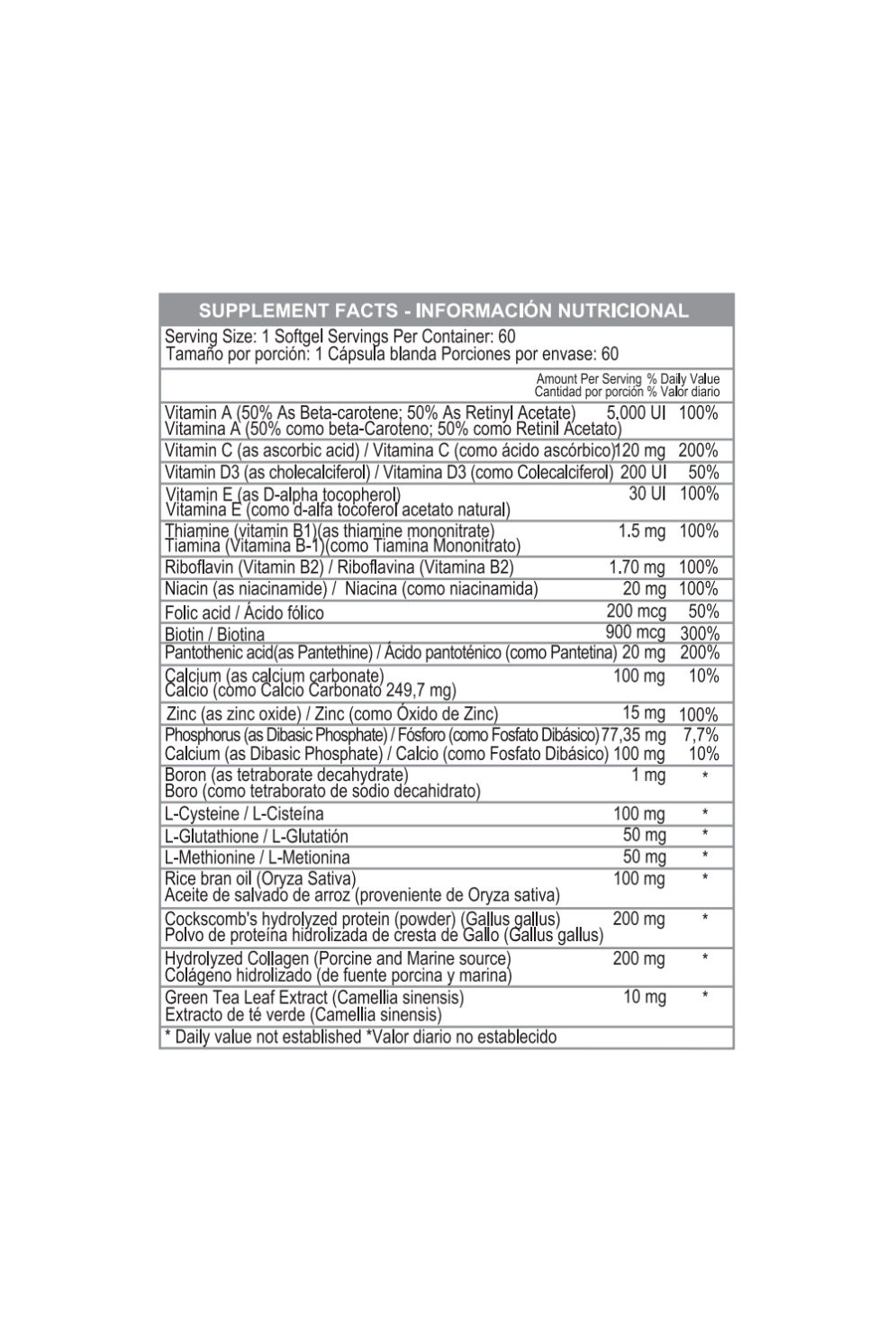COLAGENO & BIOTINA COMPLEX 60 SOFTGELS - HEALTHY AMERICA