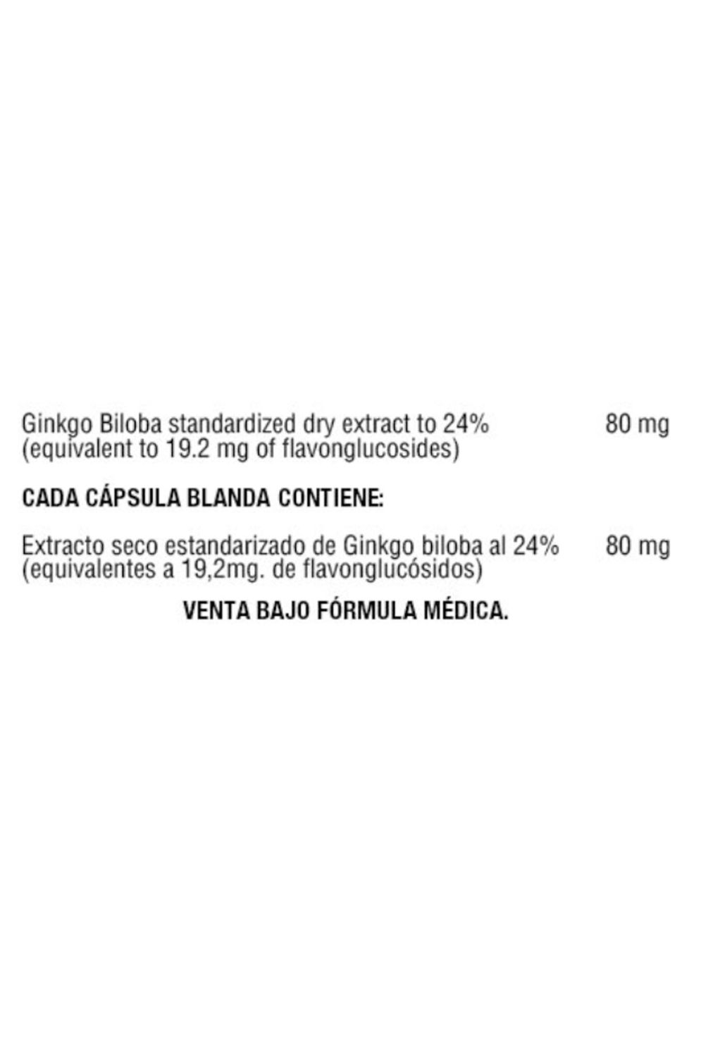 Ginkgo Biloba 80 mg 90 Cápsulas Blandas | Healthy America