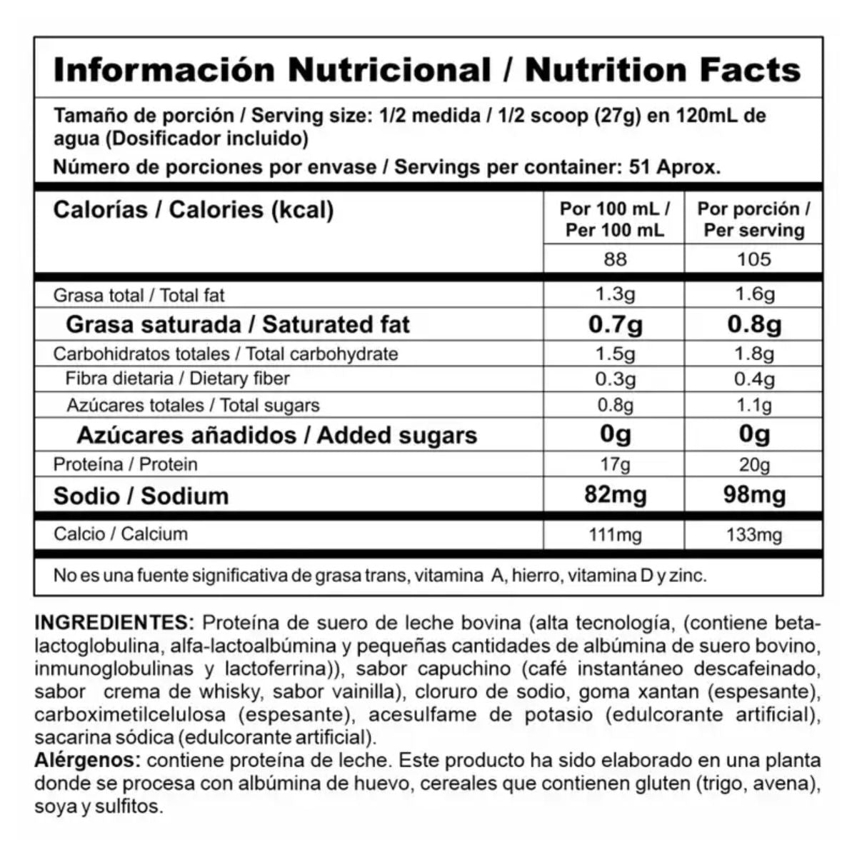 Bipro classic 3lb capuccino & crema de whisky + SHAKER GRATIS