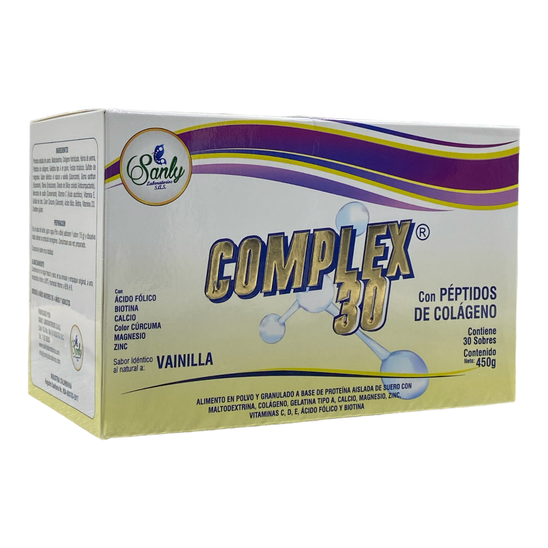 Complex 30 Con Péptidos De Colágeno 30 Sobres 450 Grs