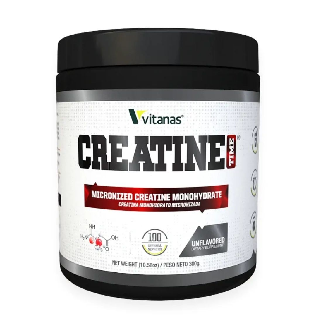 Vitanas Creatine Time® 300g – Micronized Creatine Monohydrate (100 porciones)
