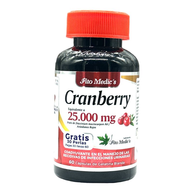 Cranberry 25,000mcg 60 Capsulas – Fito Medics