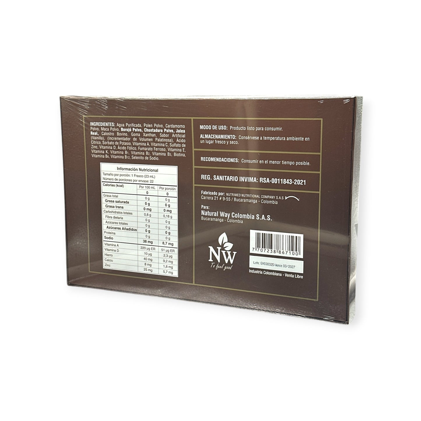 Gin Vital Sabor Vainilla 22 Porciones de 23 ml NW Multivitaminico