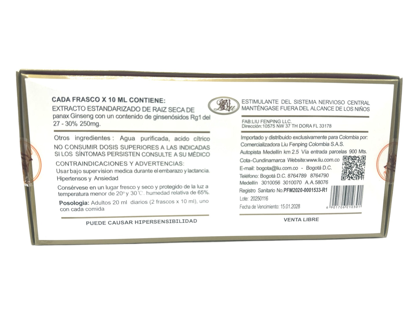 Ginseng Royal Jelly 30 Und x10ml Liu