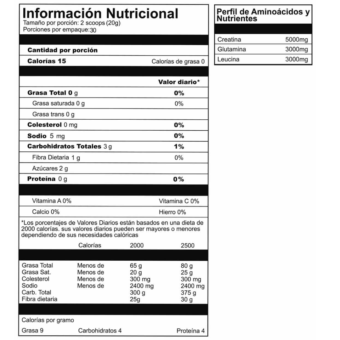 AtoMic Creatina HCL 600g – Glutamina y Leucina | Smart Muscle