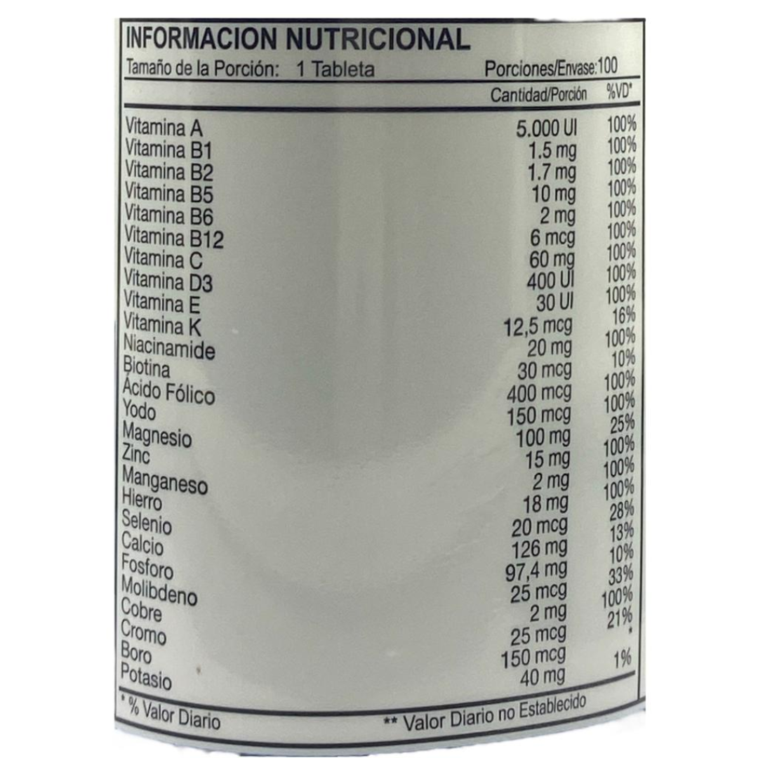 Multi Men Multivitamínico Hombres 100 Tabletas – Alfa Vitamins