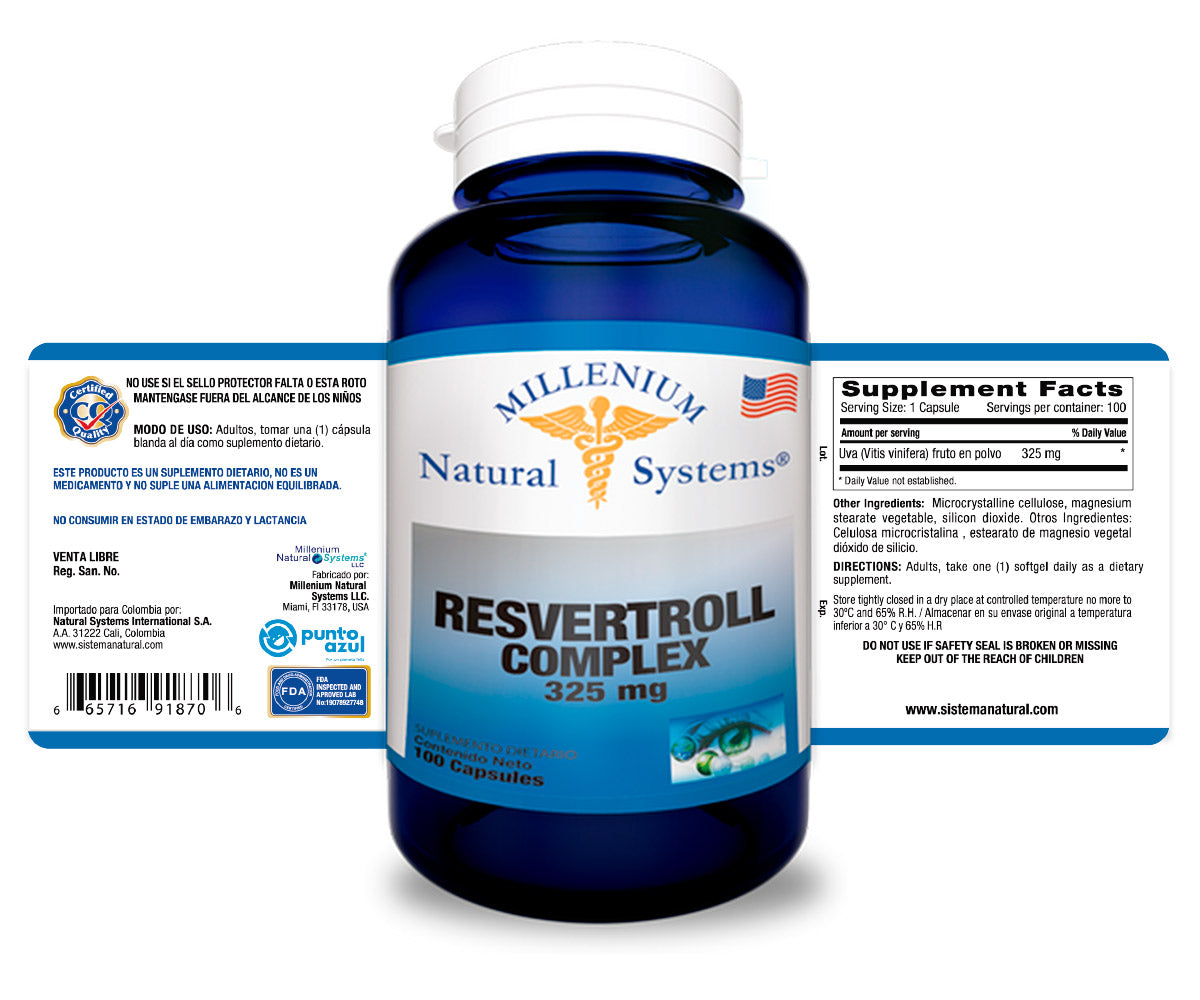 Resvertroll Complex 325 mg x 100 Cápsulas - Natural Systems