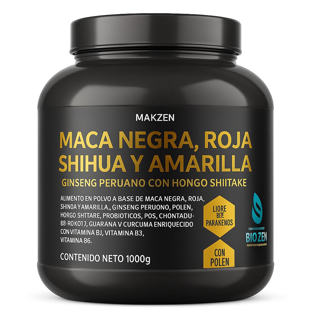 Maca negra roja shihua y amarilla 1000g vainilla MAKZEN