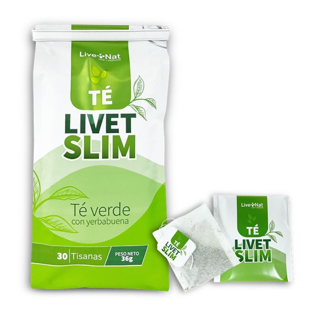 Té Livet Slim – Té Verde con Yerbabuena | 30 Tisanas – Live Nat