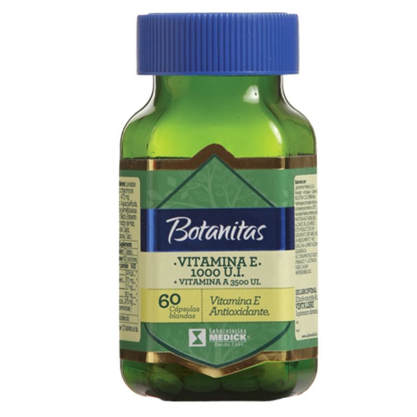 VITAMINA E 1000 U.I.+ VITAMINA A 3500 UI. x 60 Cápsulas Blandas | Medick