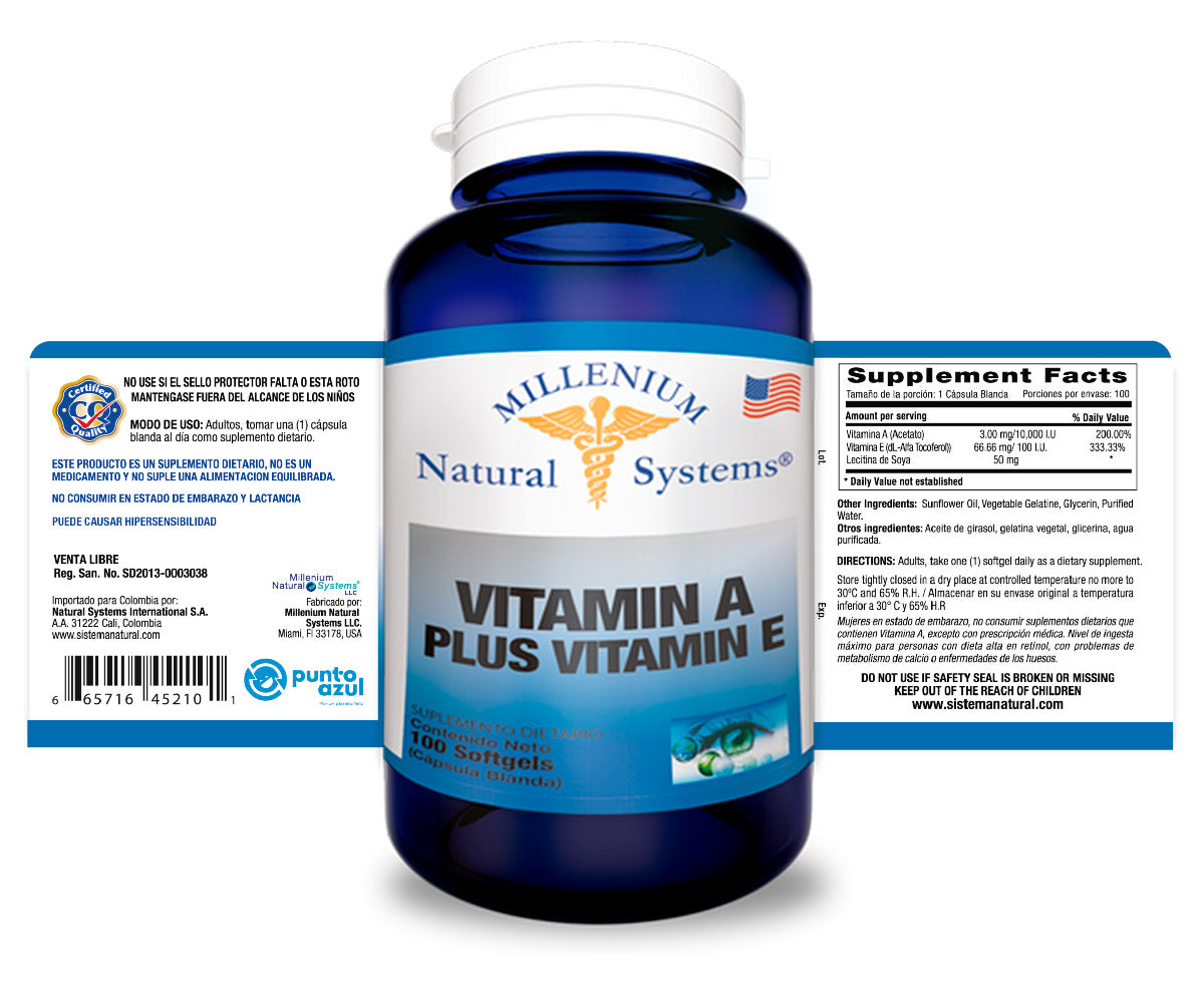 Vitamin A Plus Vitamin E x 100 Softgels