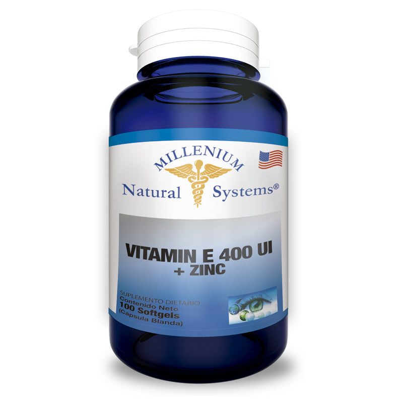 Vitamin E 400 UI + Zinc x 100 Softgels