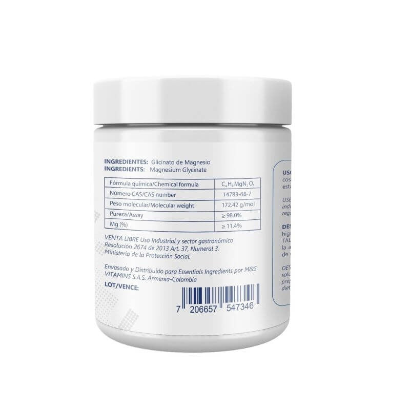 GLICINATO MAGNESIO ESSENTIALS X 250G 100% PURO