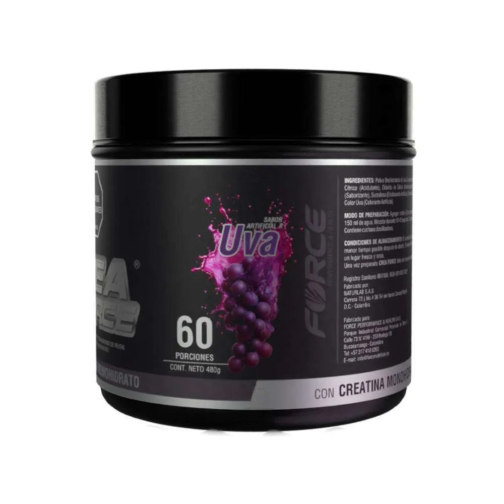 Creatina monohidratada 6g Crea Force 600g Sabor UVA