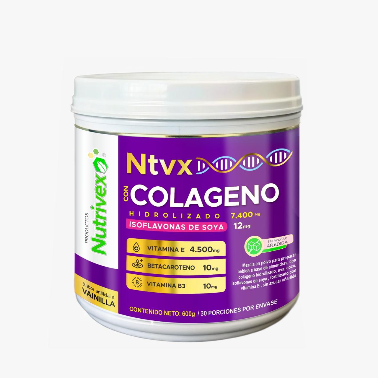 Colágeno Hidrolizado 7,400mg + Isoflavonas de soya 12mg I NUTRIVEX
