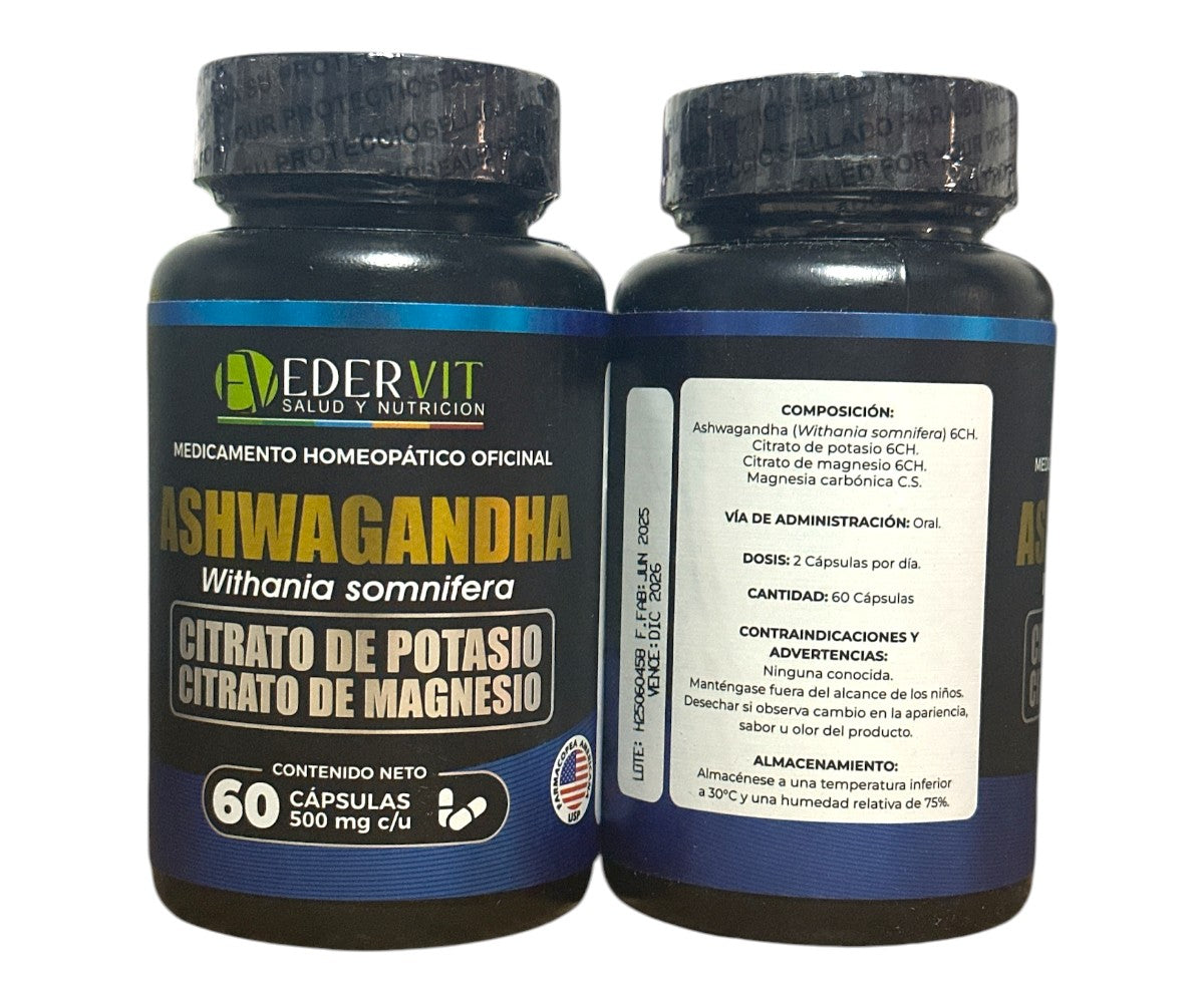 Ashwagandha 60 Cápsulas – EDERVIT Salud y Nutrición