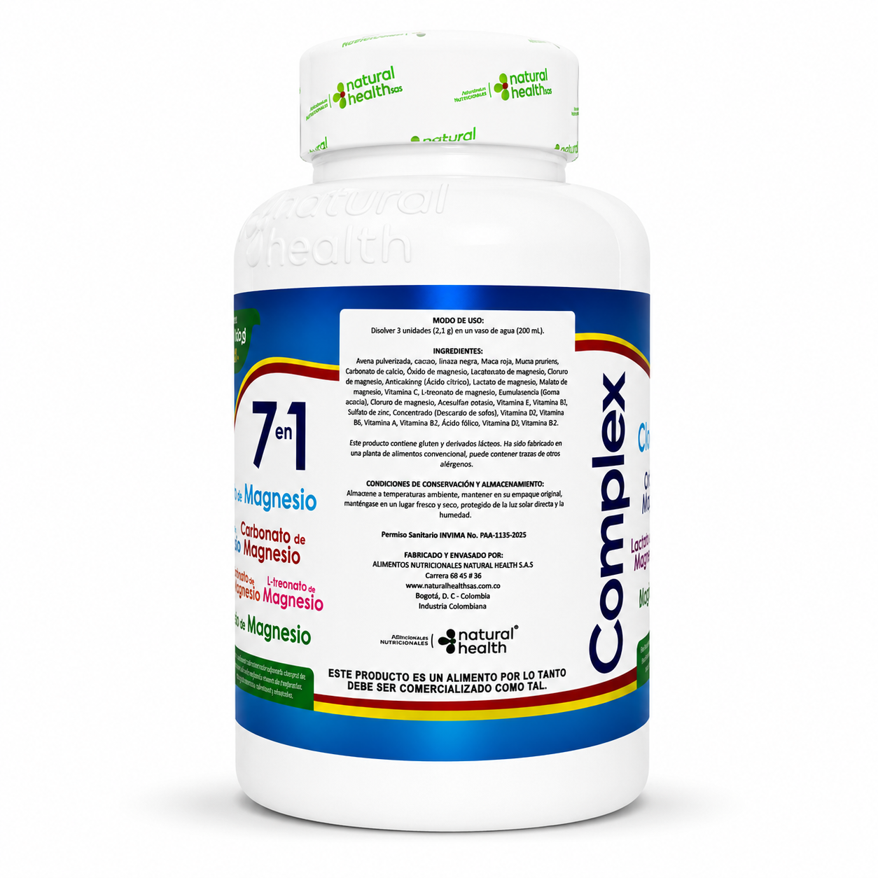 Magnesio Complex 7 en 1 Natural Health – 100 Unidades