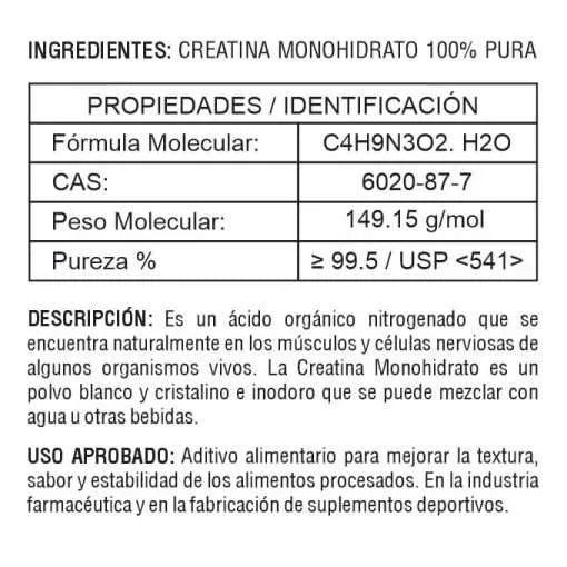 Creatina Monohidrato 100% Materia Prima Pura Force