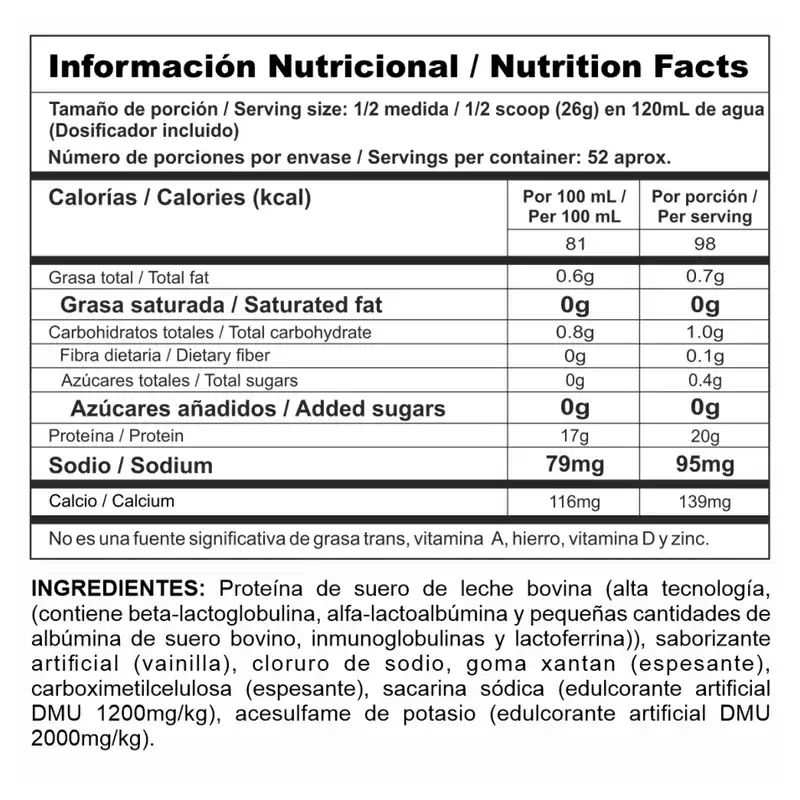 Bi-Pro Classic Premium Whey Protein Isolate - Vainilla 3 Lb (1.362 Kg)