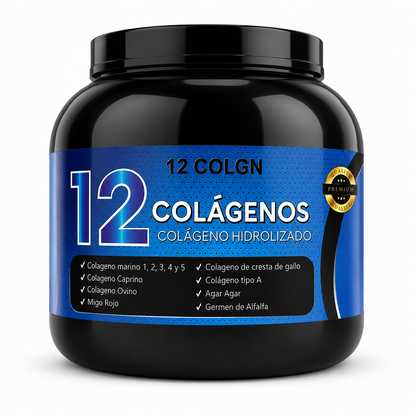 12 COLÁGENOS 15,000 mg Colágeno Hidrolizado  1.000 grs Pharmazen
