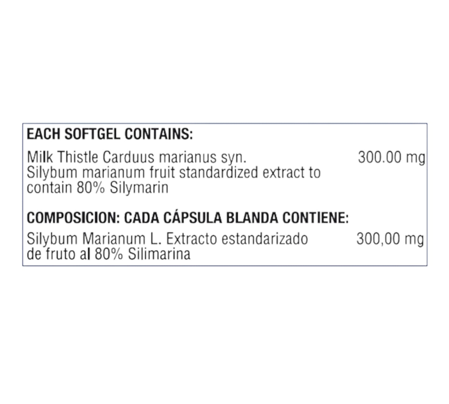 MILK THISTLE 300 MG 60 SOFTGELS
