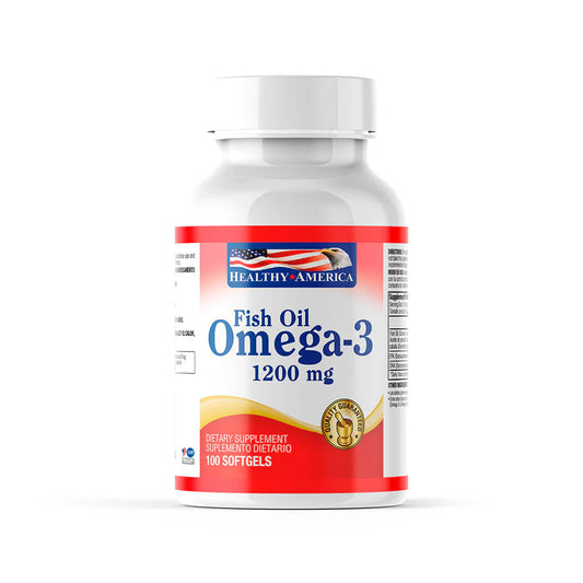 Omega-3 Fish Oil 1200 mg Healthy America x 100 Softgels
