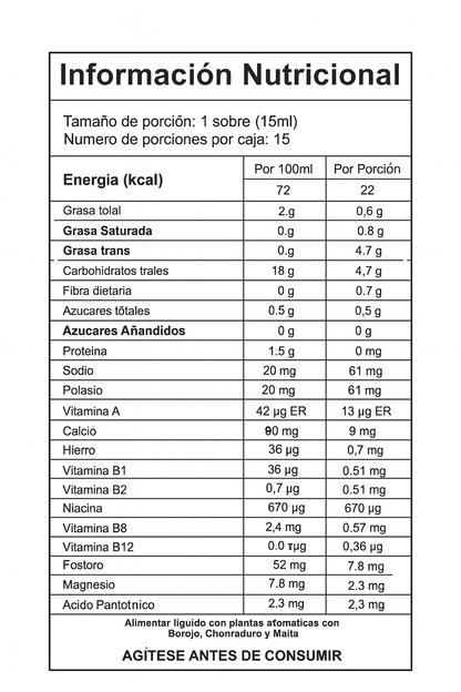 Shil4jit Sachets 225 mL con Borojó, Chontaduro y Malta 15 sachets de 15 mL Sabor café