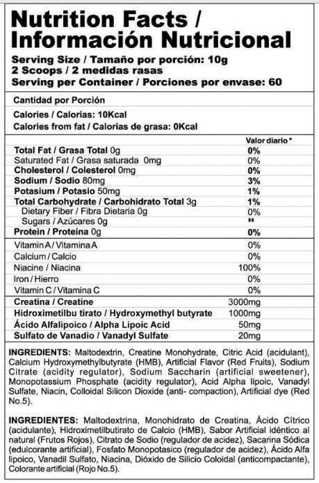 Creatina Crea Stack 60 Servicios - Nutramerican Pharma