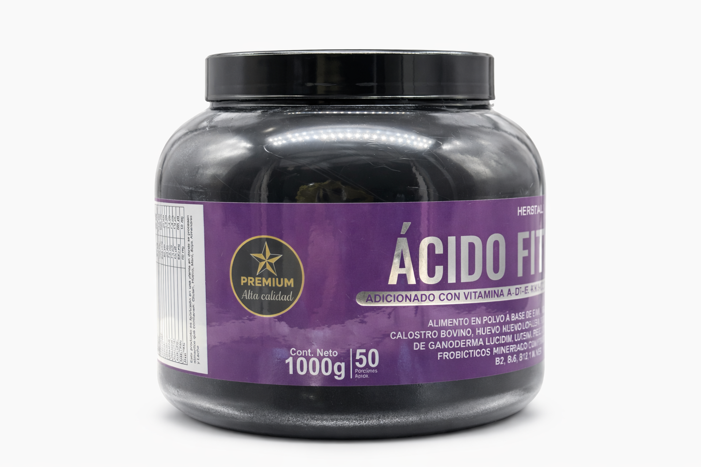 Ácido Fólico en Polvo con Vitaminas y Minerales Herbital 1000 g – Sabor Coco Vainilla - Pharmazen