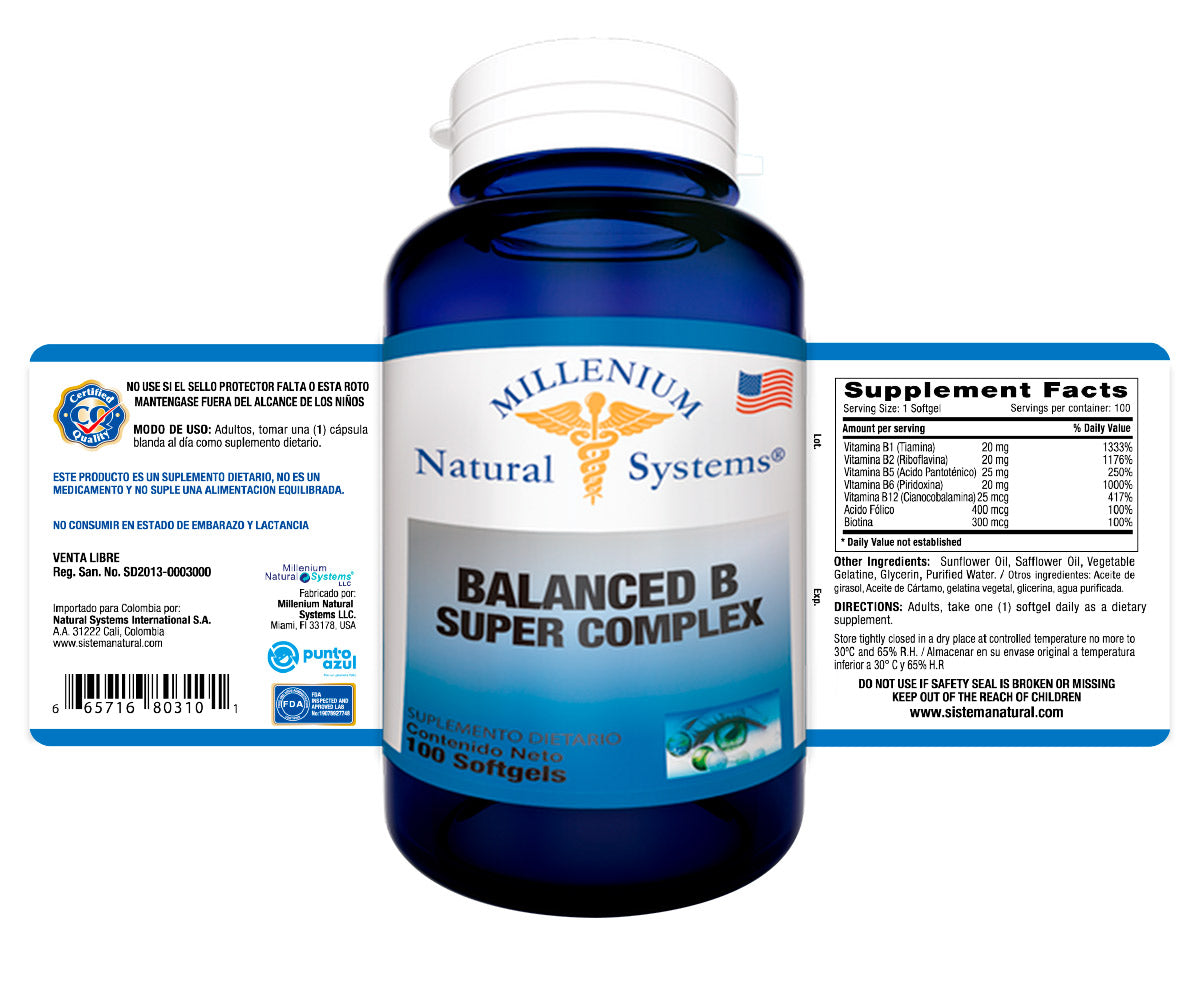 BALANCED B SUPER COMPLEX X 100 SOFTGELS - NATURAL SYSTEMS