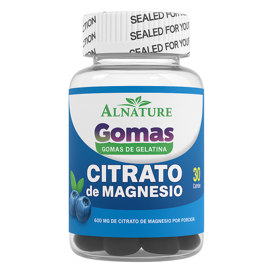 Citrato de Magnesio en Gomas – Alnature | Sabor Mora Azul | Frasco x30