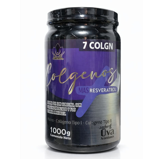 Colágeno 7 Colágenos + Resveratrol Sabor Uva Arándanos 1000 g Hanaki