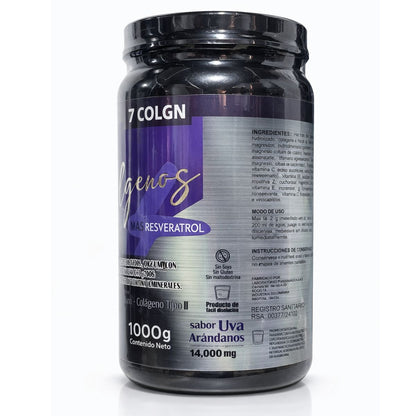 Colágeno 7 Colágenos + Resveratrol Sabor Uva Arándanos 1000 g Hanaki
