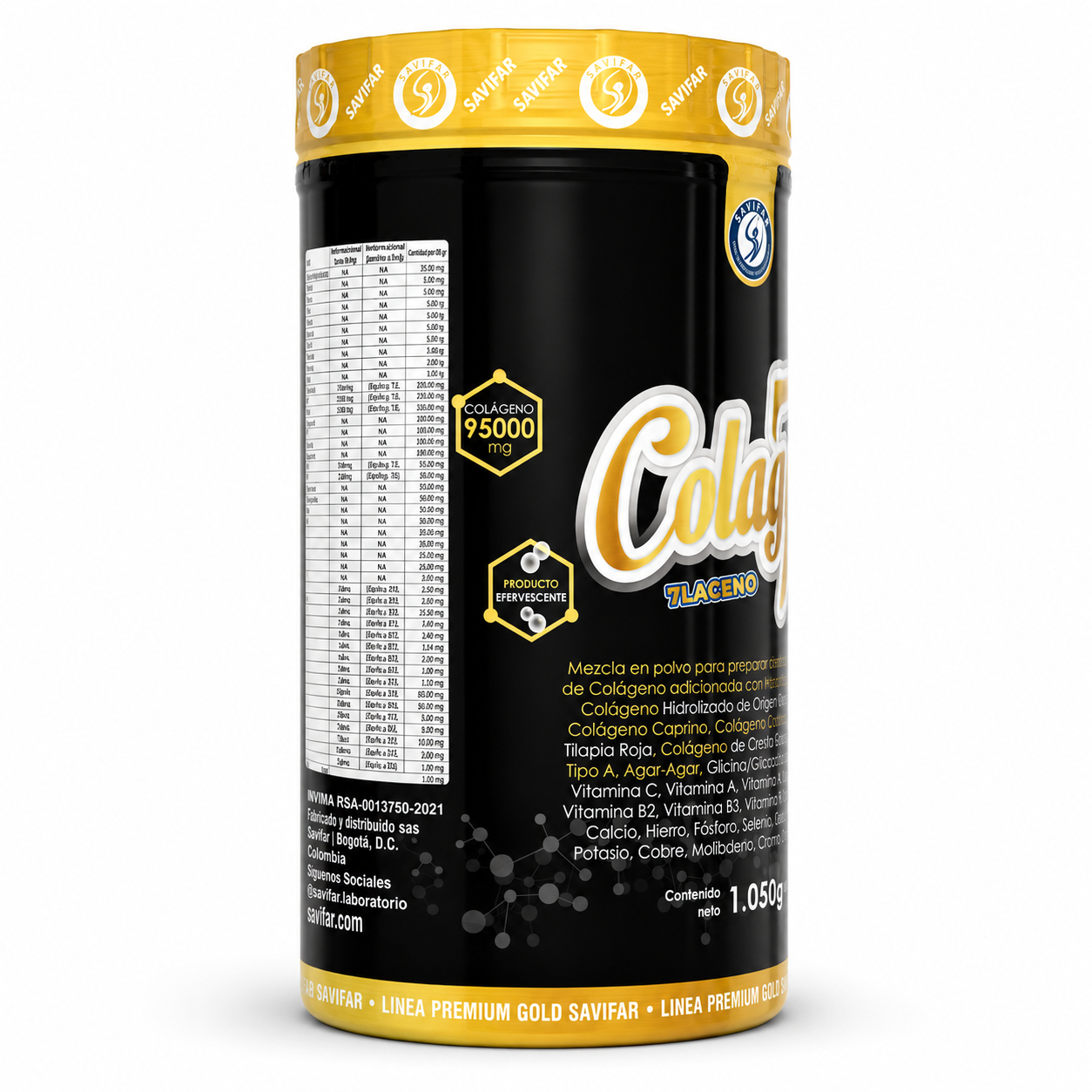 Colag7 Colágeno Hidrolizado Multifuente con Vitaminas y Minerales x 1.050 g – Savifar