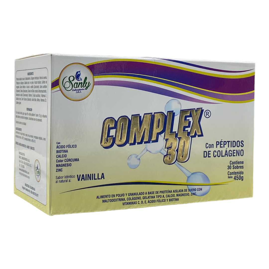 Colageno Complex Complex 30 Con Péptidos De Colágeno 30 Sobres 450 Grs – miproducto.com.co