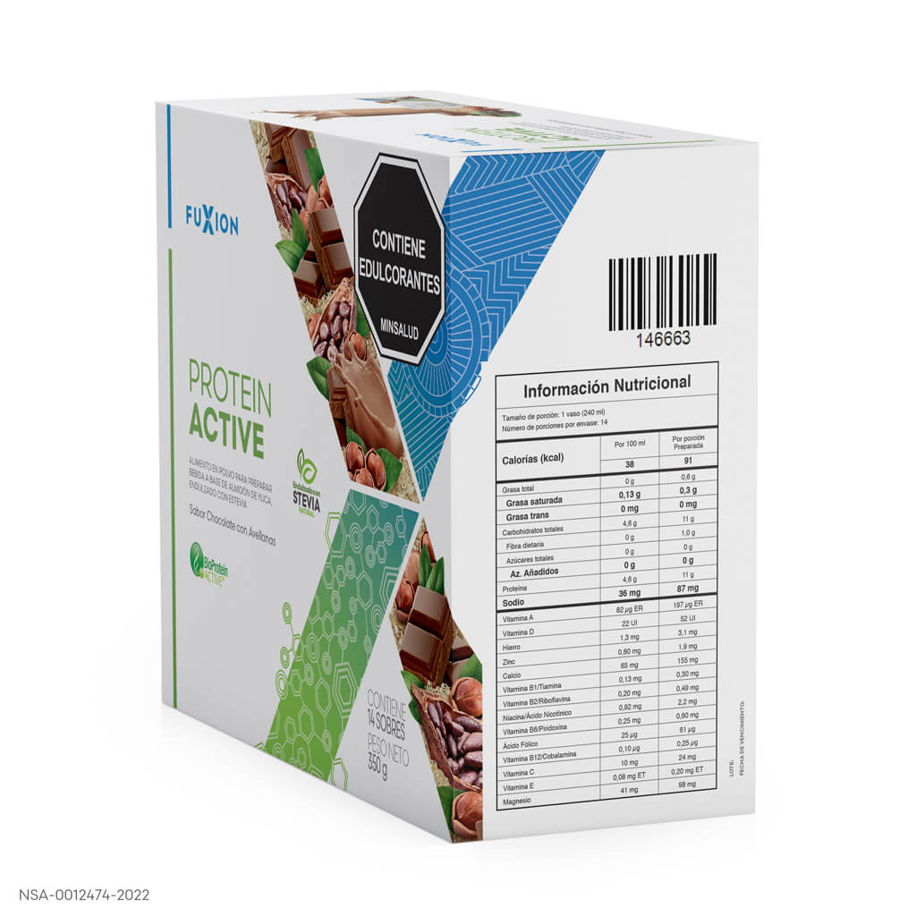 PROTEIN ACTIVE - CHOCOLATE CON AVELLANAS CAJA 14 x 25gr
