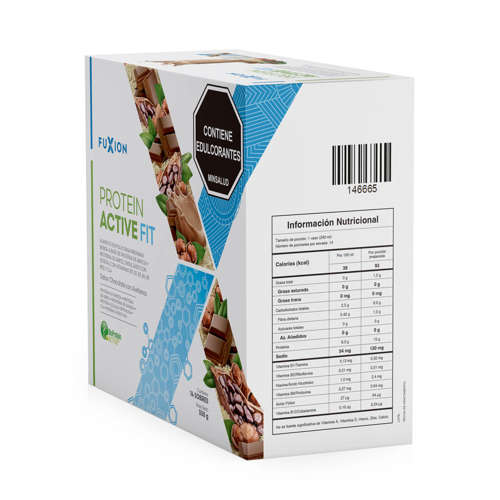 PROTEIN ACTIVE FIT - CHOCOLATE CON AVELLANAS CAJA 14 x 25gr