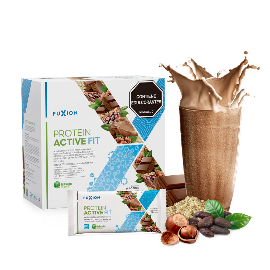PROTEIN ACTIVE FIT - CHOCOLATE CON AVELLANAS CAJA 14 x 25gr