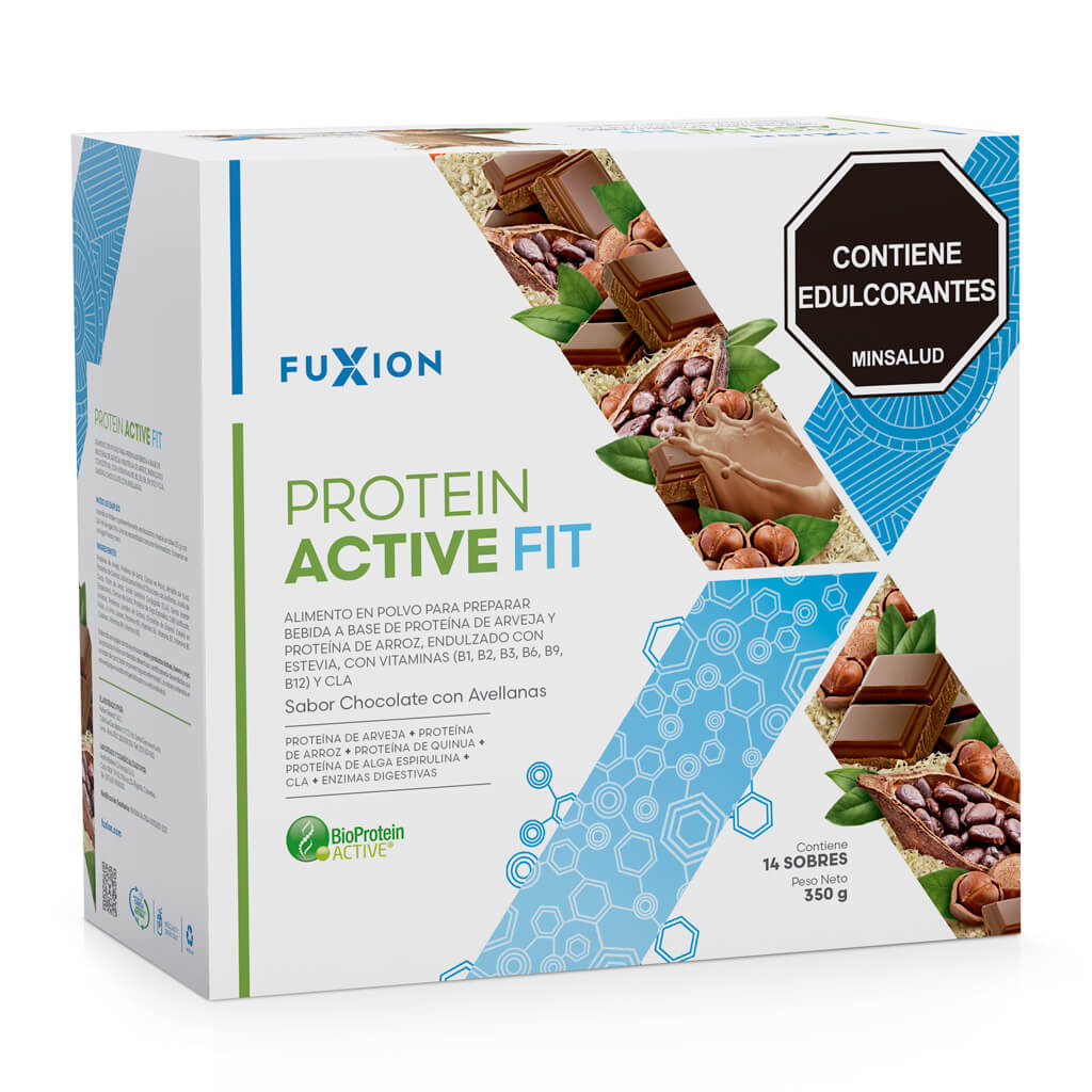 PROTEIN ACTIVE FIT - CHOCOLATE CON AVELLANAS CAJA 14 x 25gr