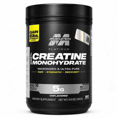 Creatina Monohidratada Micronizada 100% Pura Muscletech Platinum 400 g | 80 Porciones