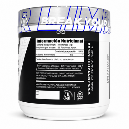 Creatina Monohidrato IMN Nutrition 500 g 166 Servicios - Imn
