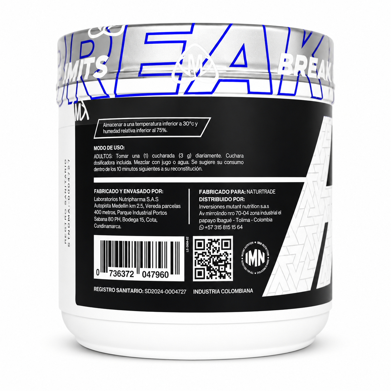 Creatina Monohidrato IMN Nutrition 500 g 166 Servicios - Imn
