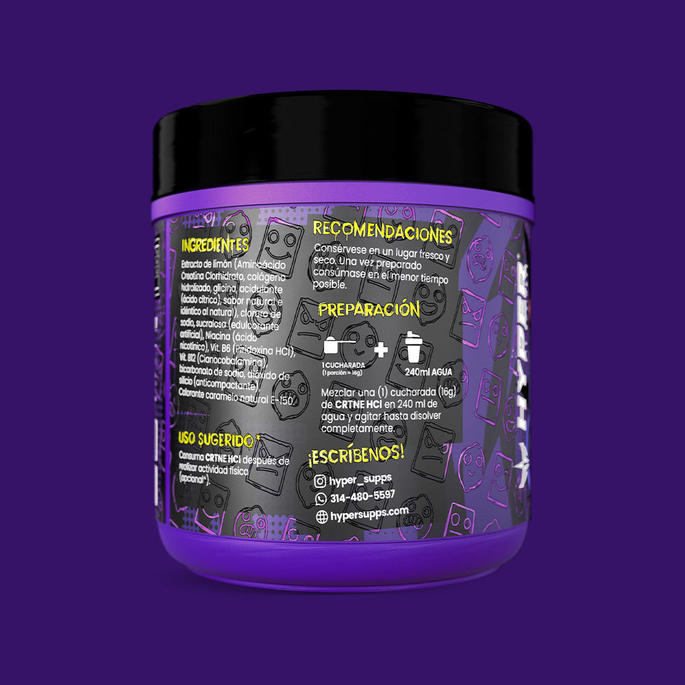 CRTNÉ HCl Creatina  + Colágeno  + Glicina - Sabor Panelada (480g)