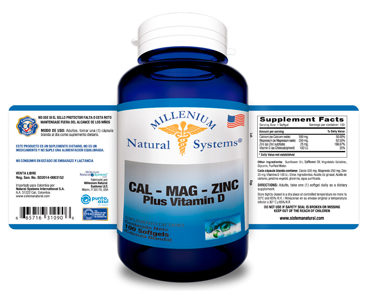 CAL – MAG – ZINC PLUS VITAMIN D 100 SOFTGELS