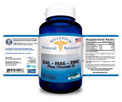 CAL – MAG – ZINC PLUS VITAMIN D 100 SOFTGELS
