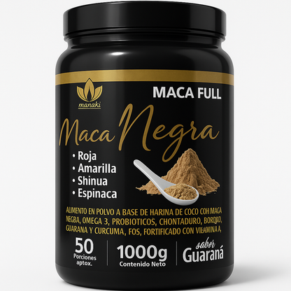 Maca Full Negra sabor Guaraná – 1000g | Hanaki Natural Products