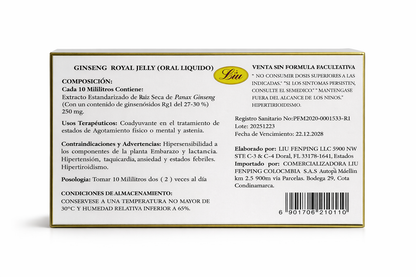 Ginseng Royal Jelly Liu 300 mL (30 Viales)
