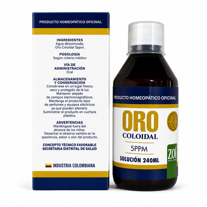 Oro Coloidal 5PPM Solución Oral 240 ml ZOÍ
