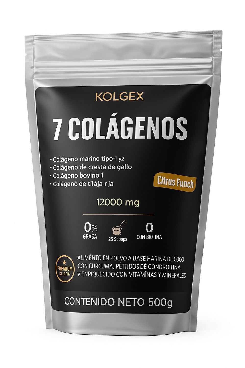 Kolgex 7 Colágenos - Citrus Punch - 500g